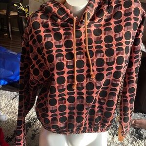 Target Women's Geometric Hoodie - Black and Orange